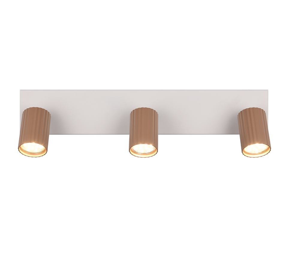 barra faretti orientabili metallo caffu00e8 tre spot trio lighting