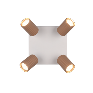 Plafoniera 4 spot orientabili metallo caffè 867730465