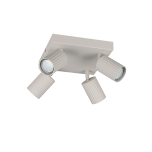 Plafoniera 4 spots orientabili metallo grigio caldo  867730476