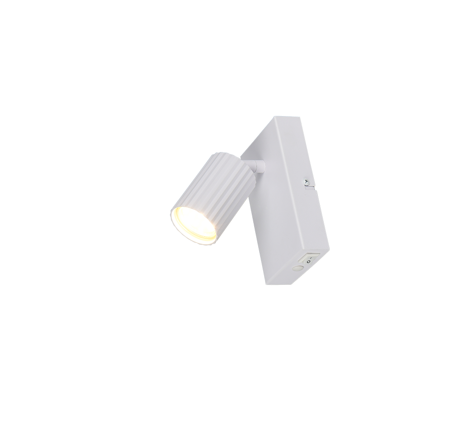 Faretto orientabile da parete in metallo bianco opaco con attacco GU10 Trio Lighting