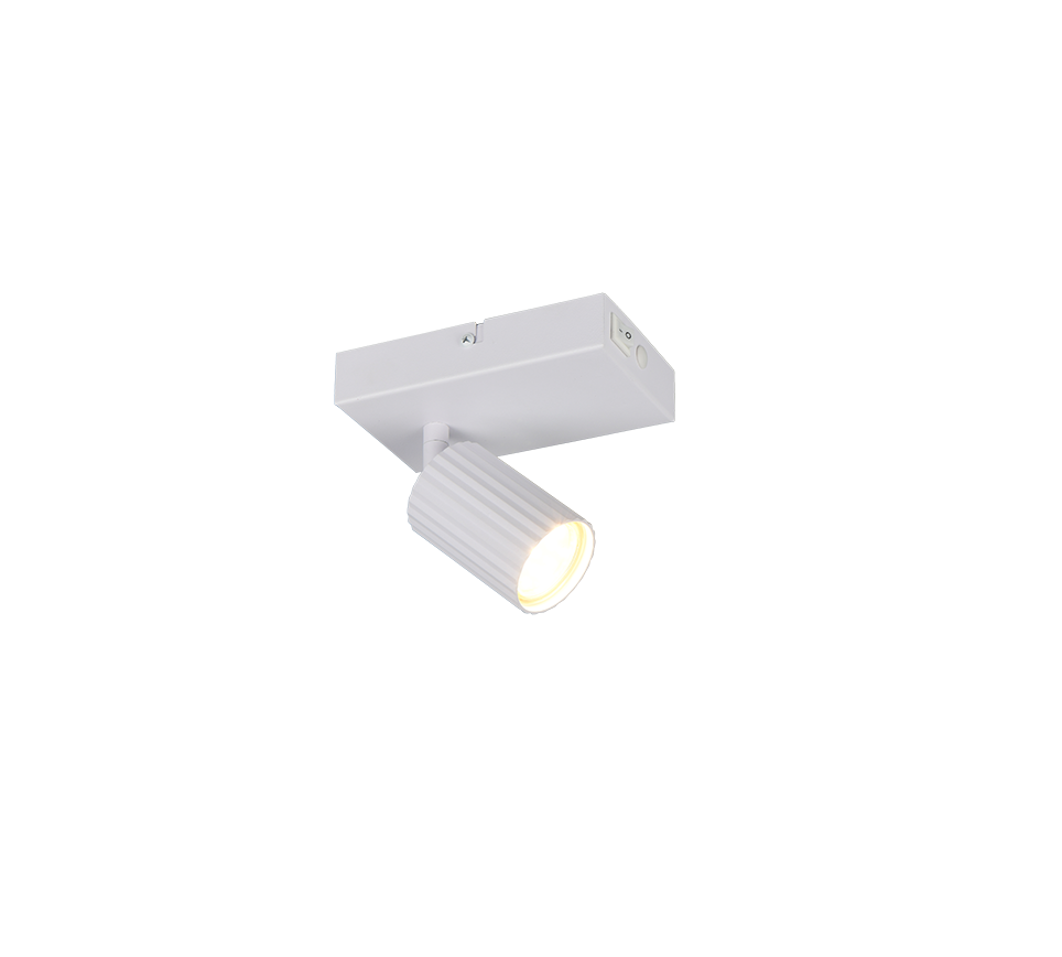 Faretto metallo bianco opaco Trio Lighting installabile a parete o soffitto orientabile