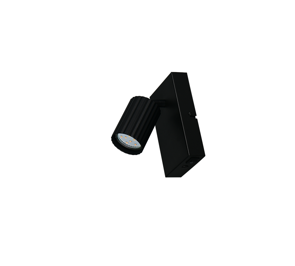 faretto orientabile da parete metallo nero opaco moderno trio lighting