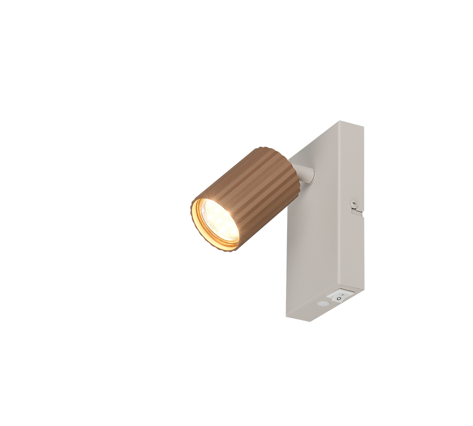 faretto orientabile singolo in metallo colore caffu00e8 con attacco gu10 montato su parete o soffitto per illuminazione interna