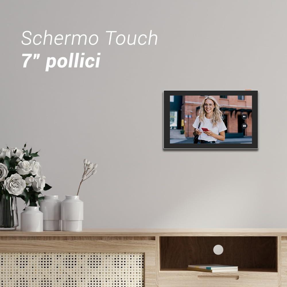 videocitofono installato su parete con display 7 pollici immagini nitide