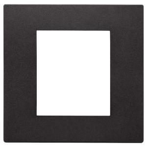 Placca  linea 2 moduli nero - 30642.02