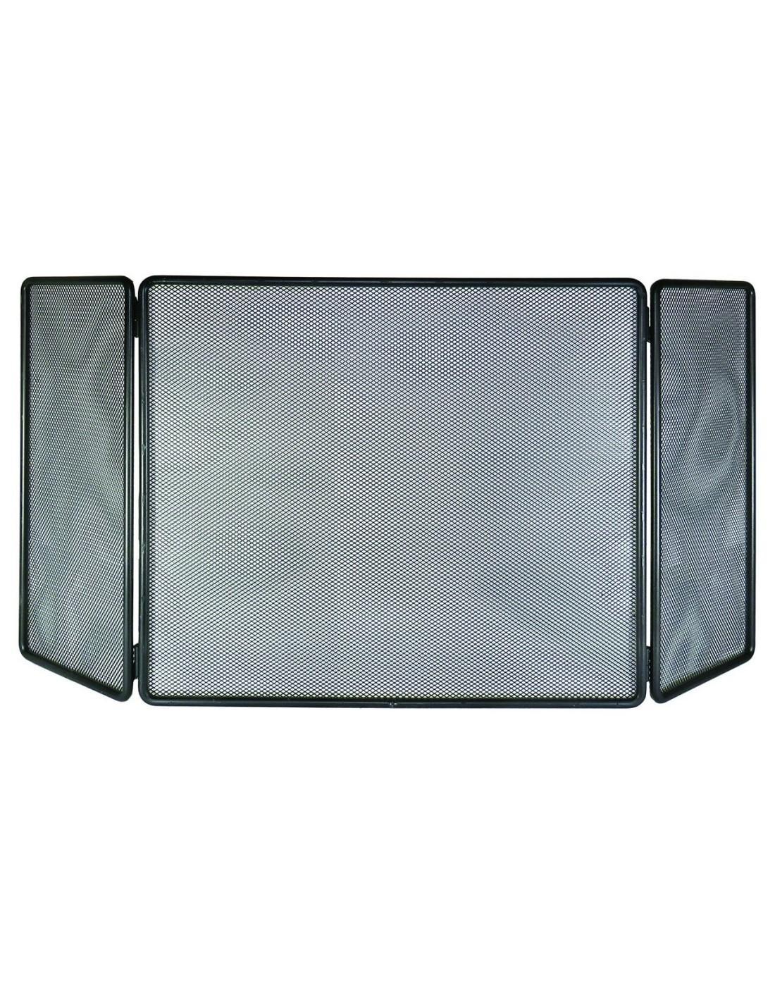 parascintille per camino a tre ante in rete metallica nero 100x45