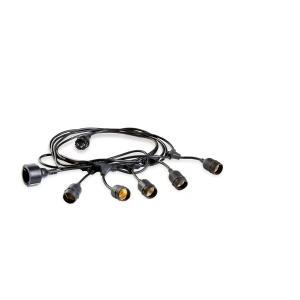 Catenaria  5 mt con 5 portalampada e27 ip43 nera - 230/06