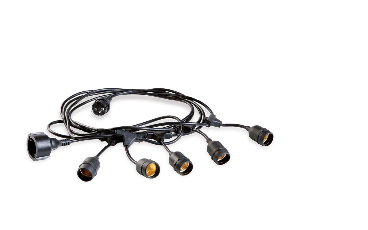 Catenaria Sovil 5 mt con 5 portalampada E27 IP43 nera - 230/06 01