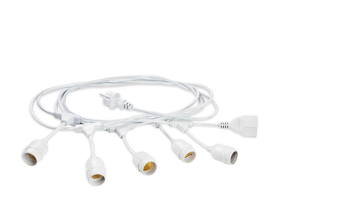 Catenaria Enjoy Sovil  5 mt con 5 portalampade E27 bianca - 230/02 01