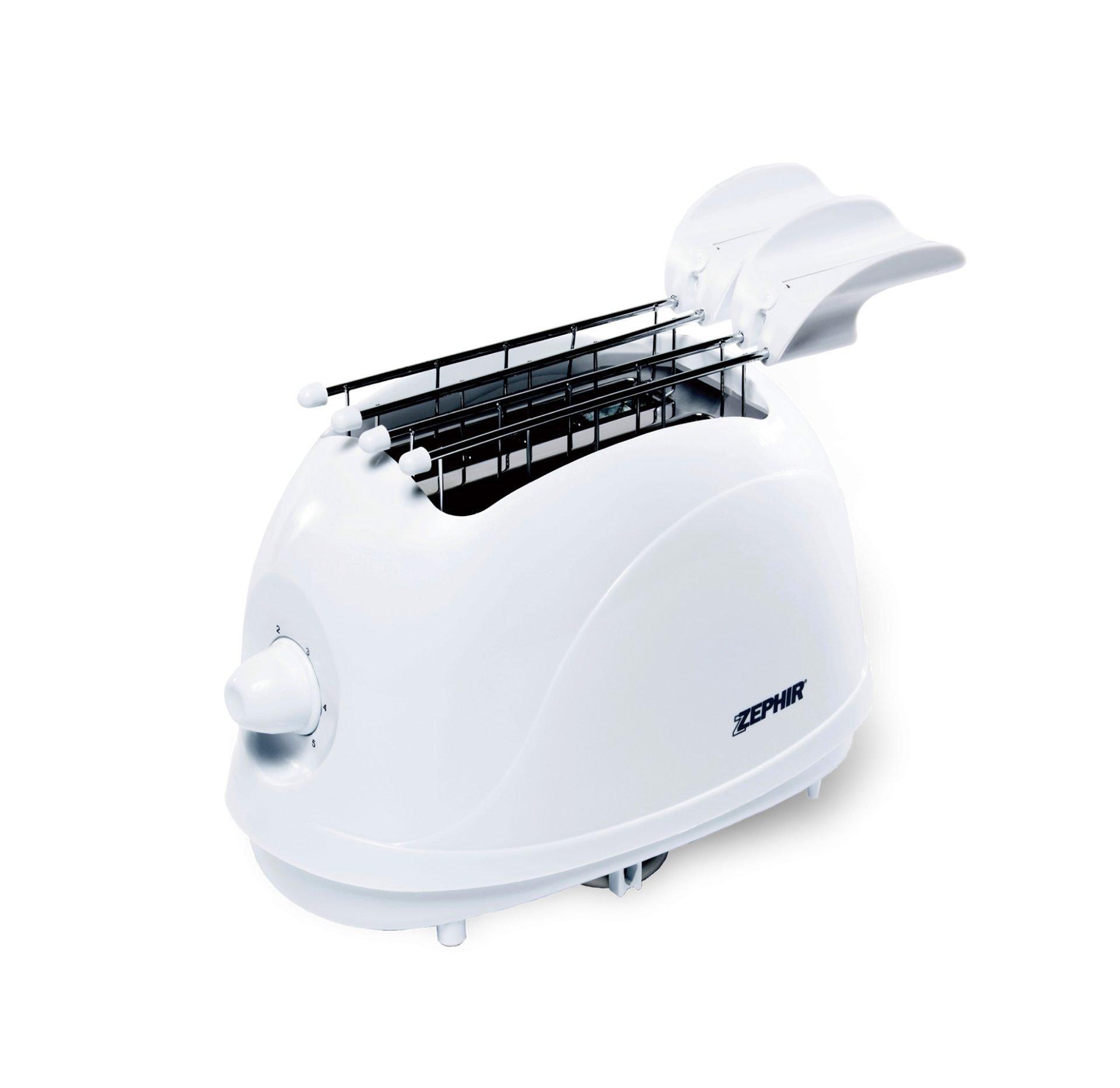 tostapane elettrico Zephir bianco con pinze per toast in cucina