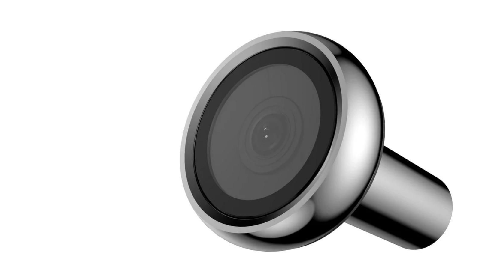 Dettaglio della telecamera spioncino digitale wifi EZVIZ per porta d'ingresso con obiettivo full hd