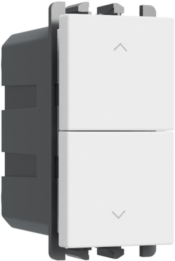 Pulsanti interbloccati URMET Lybra 1 modulo bianchi vista laterale per comando tapparelle automazioni