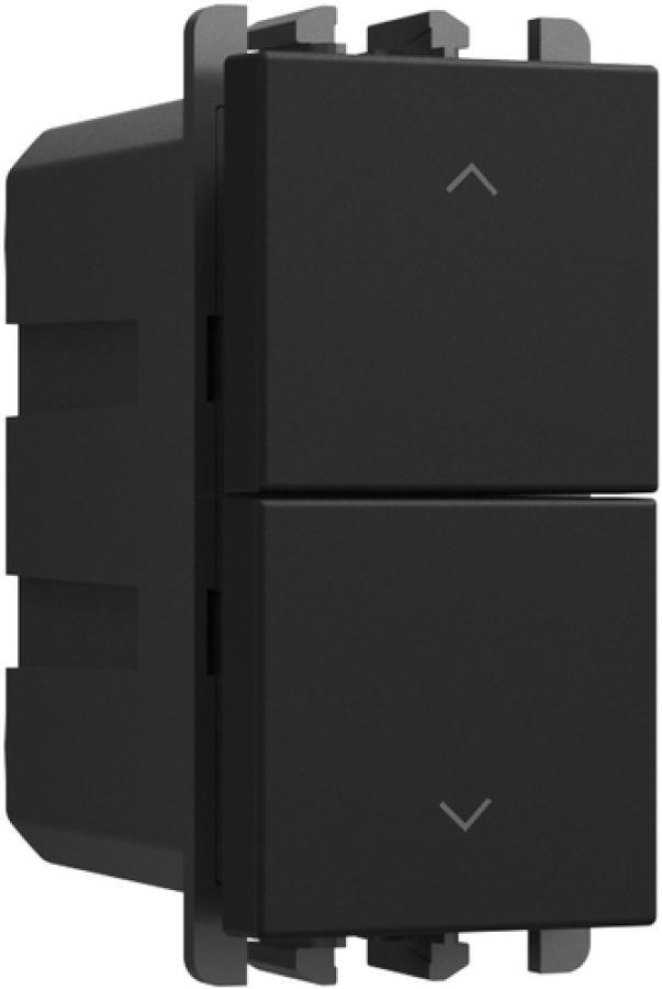 Pulsanti interbloccati 1 modulo nero Lybra vista laterale