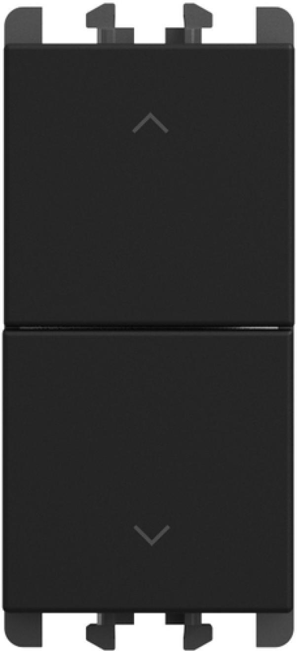 Pulsanti interbloccati 1 modulo nero Lybra vista frontale