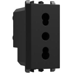 Presa bipasso  p11-p17 1 modulo 2p+t 16a-250v lybra nero - 27303.n