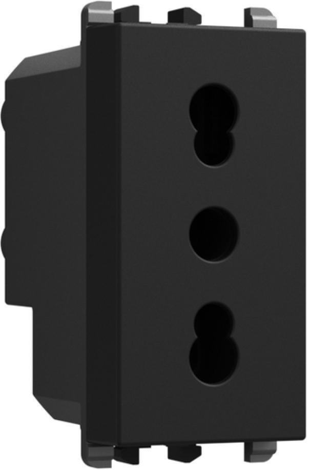 Presa bipasso Urmet P11-P17 1 modulo 2P+T 16A-250V Lybra Nero - 27303.N 01