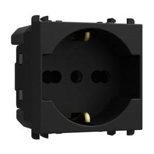 Presa universale 2p t 16a 2 moduli nero  27310/2.n lybra