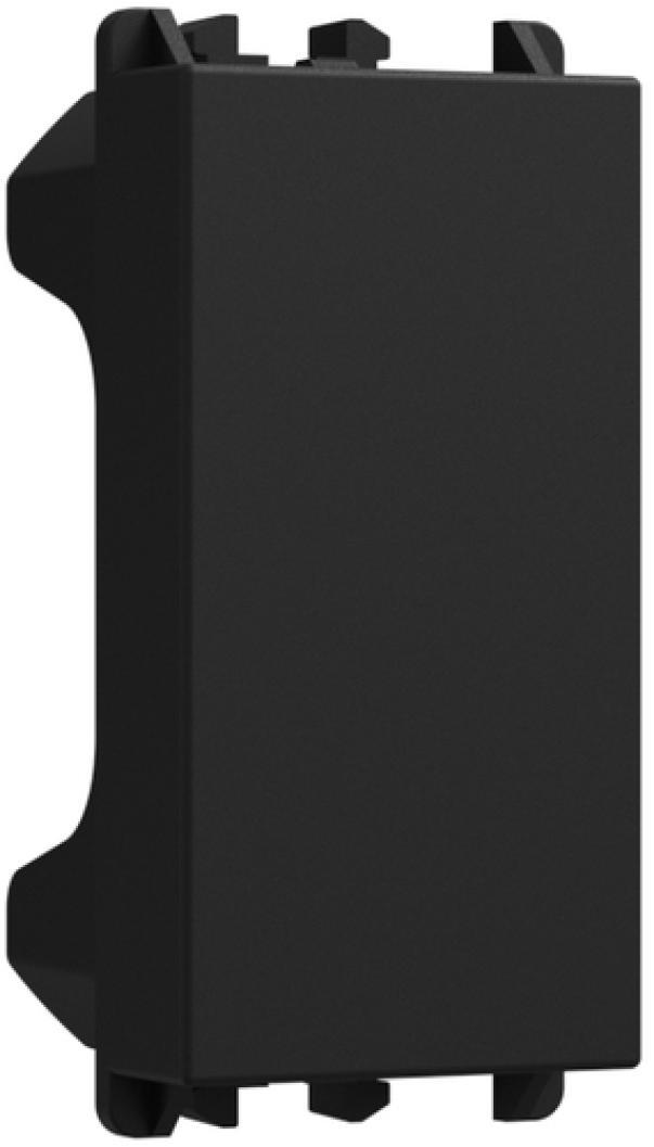 copriforo nero 1 modulo serie lybra urmet vista laterale prodotto plastico superficie opaca