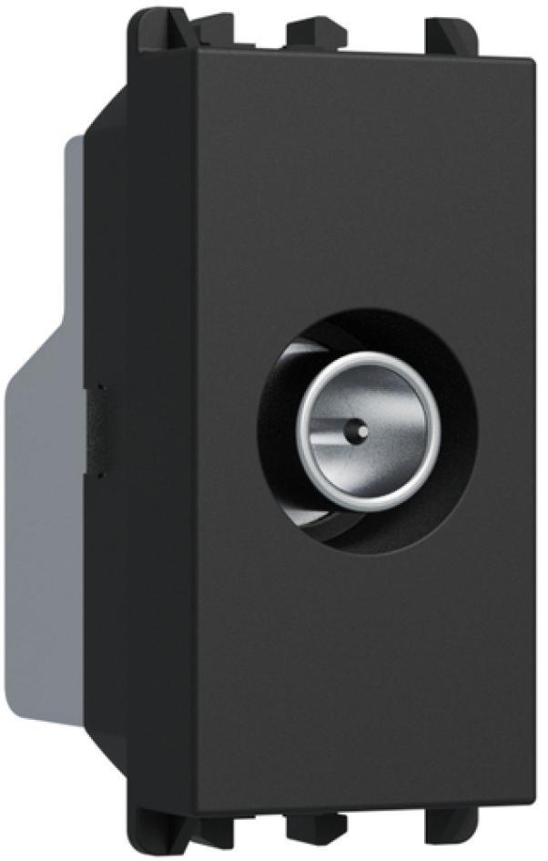 Presa TV passante maschio Urmet 1 modulo attenuazione 5 dB Lybra Nero - 27405.N 02