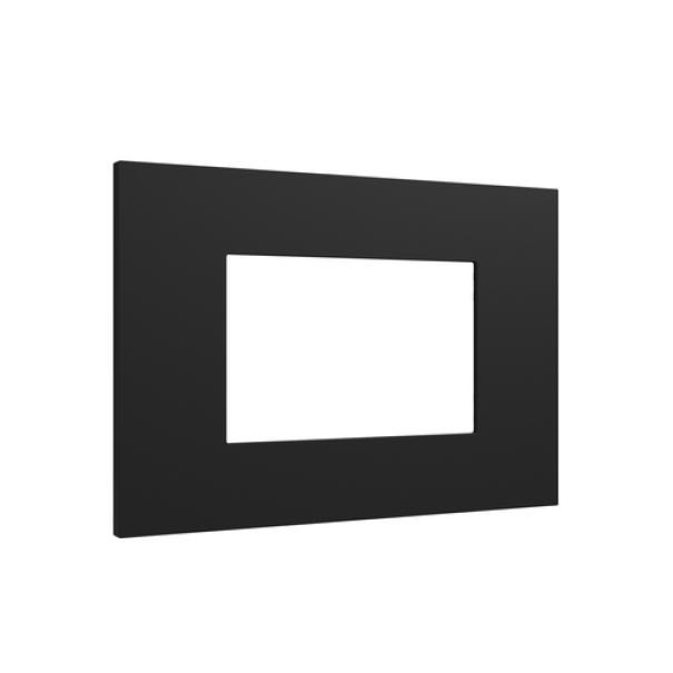 Placca 3 moduli nera Urmet serie Lybra tecnopolimero vista laterale