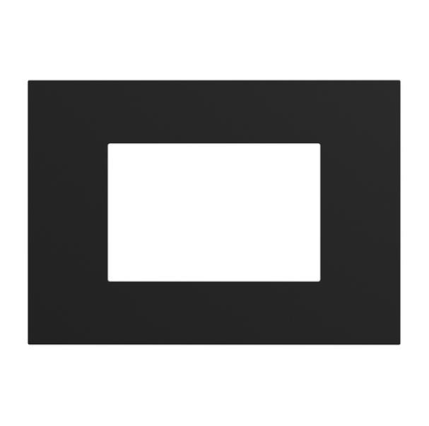 Placca elettrica a 3 moduli nera Urmet Lybra vista frontale