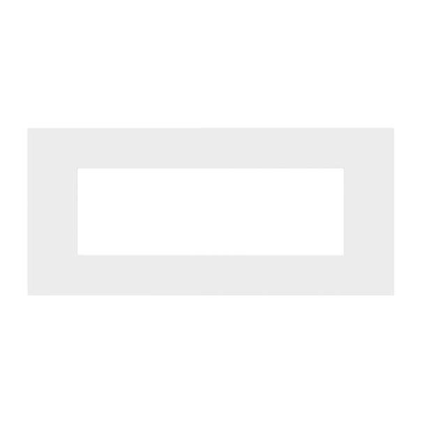 Placca Urmet Lybra 6 moduli tecnopolimero bianco vista frontale dettaglio design