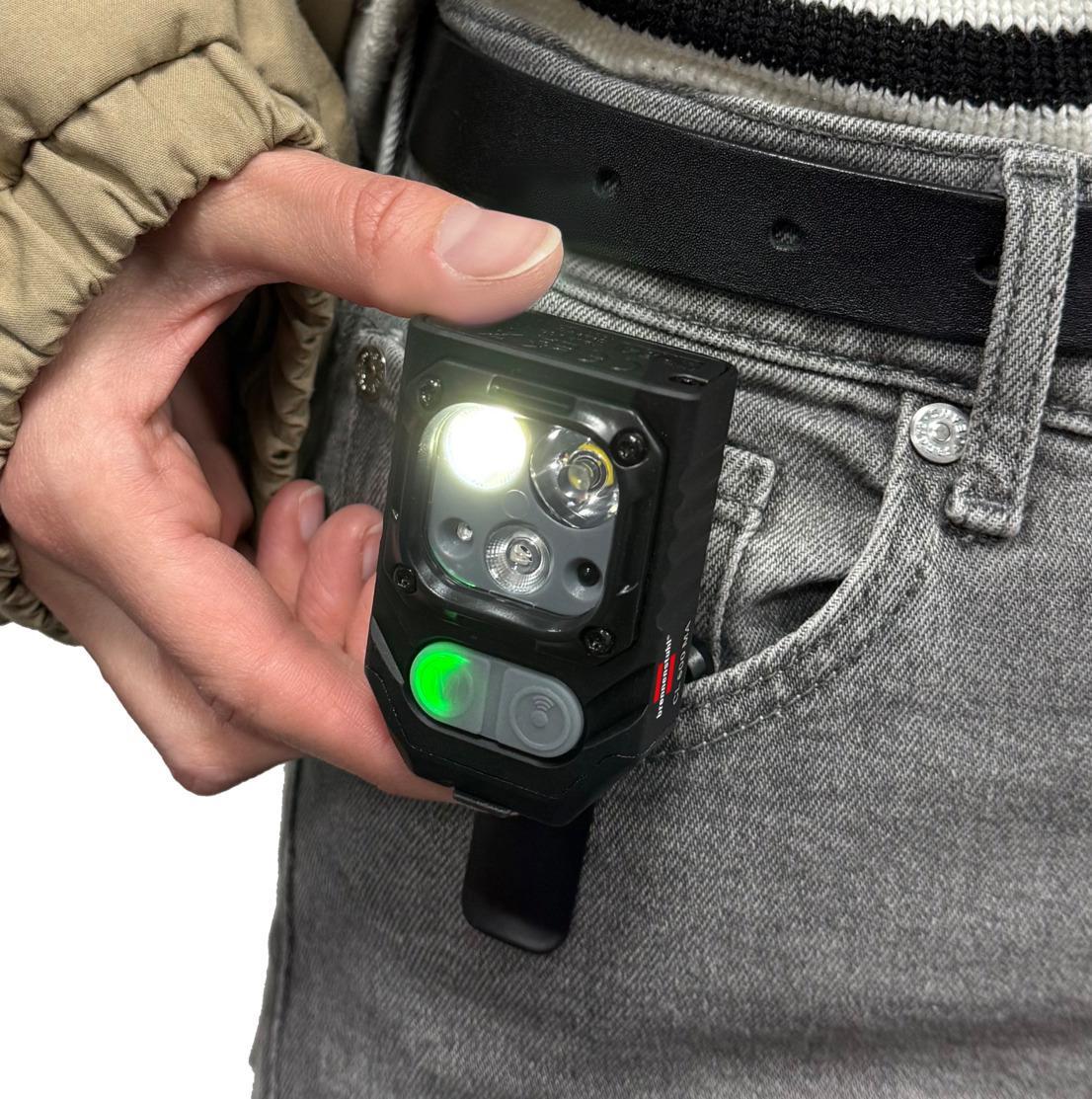 lampada da lavoro led ricaricabile con clip per aggancio a cintura