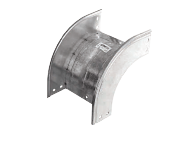 Curva discesa 90 gradi serie S5 in acciaio zincato Sendzimir H50 B50
