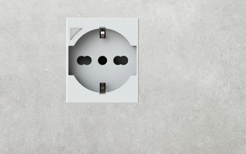 presa smart wifi multistandard 16a compatibile vimar placca bianca 4 box installata a parete