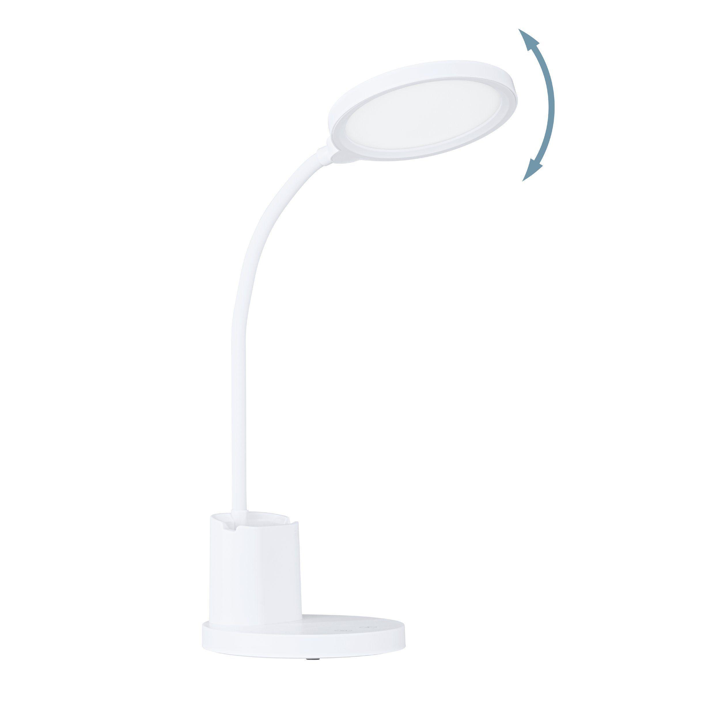 Lampada da tavolo LED EGLO bianco regolabile con struttura flessibile
