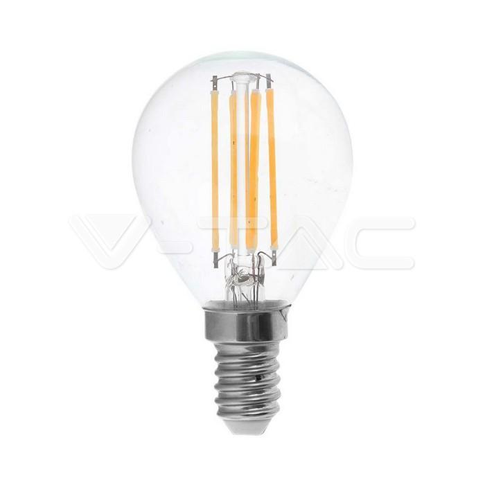lampadina led a filamento e14 p45 6w 6500k v tac
