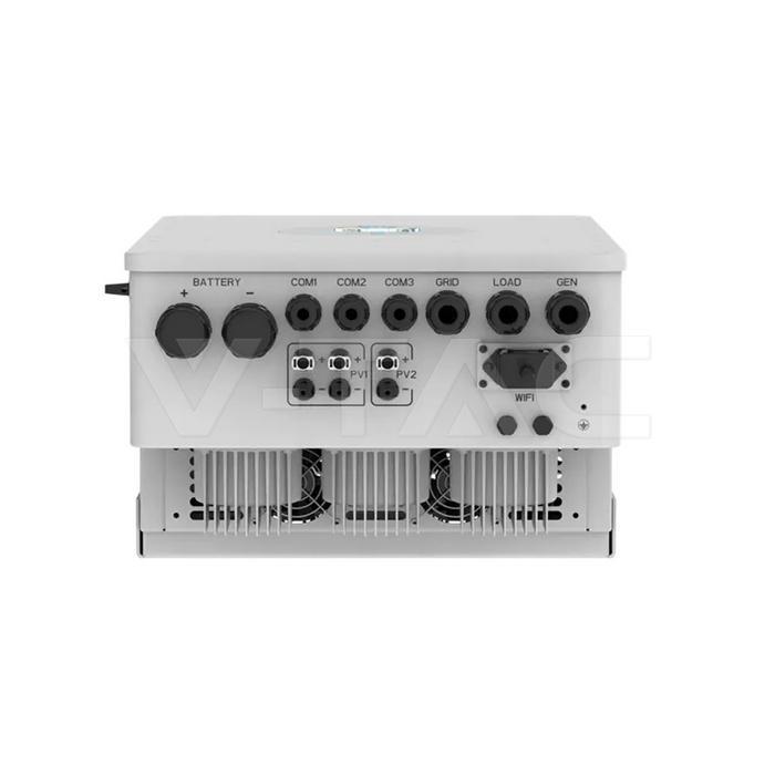 inverter ibrido solare v tac connessioni batteria pv rete e carico