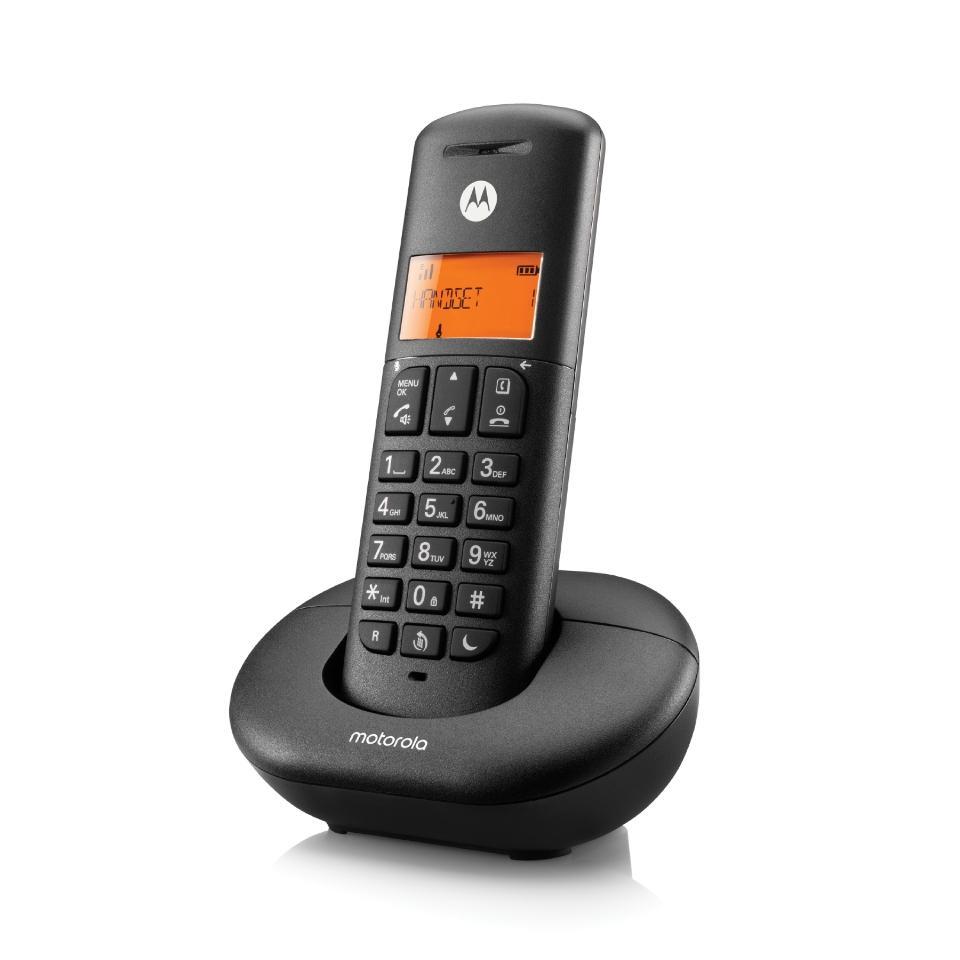 telefono cordless digitale nero GBS Elettronica con base di ricarica