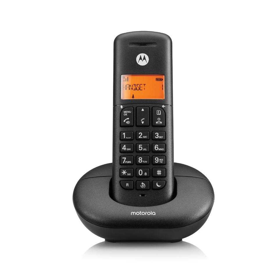 telefono cordless GBS Elettronica vista frontale tastiera ampia nera