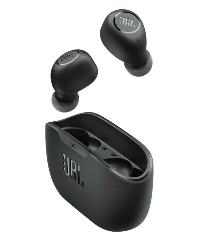 Auricolari true wireless in ear neri JBL con custodia di ricarica