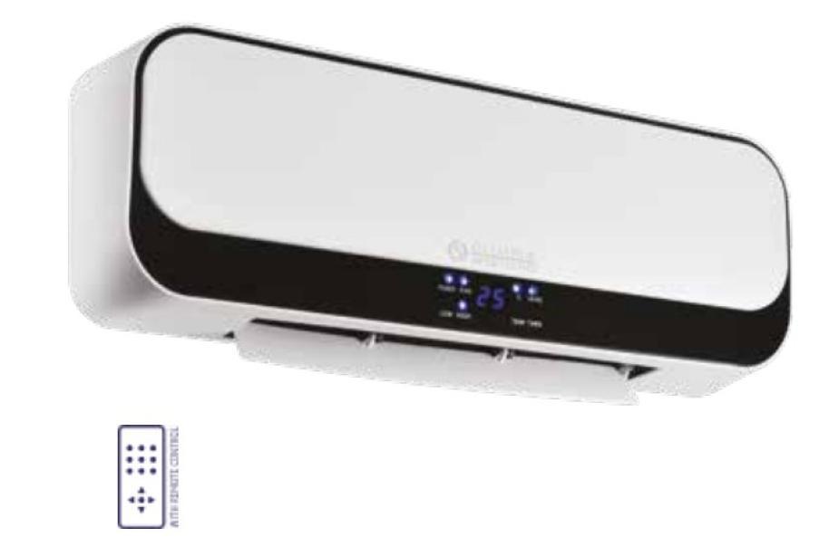 termoventilatore ceramico a parete con display led per riscaldamento ambienti interni