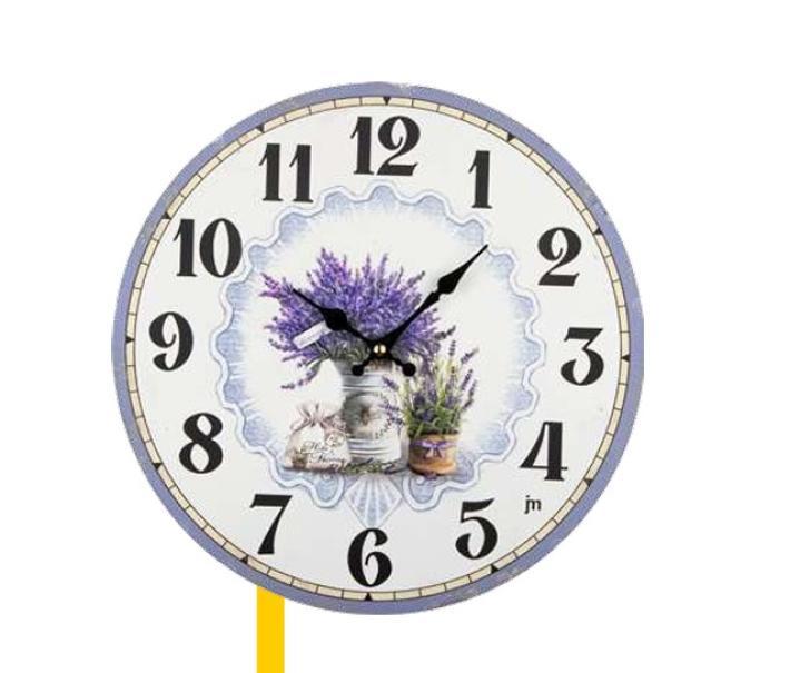 orologio da parete tondo 35 cm con fiori stile vintage lowell