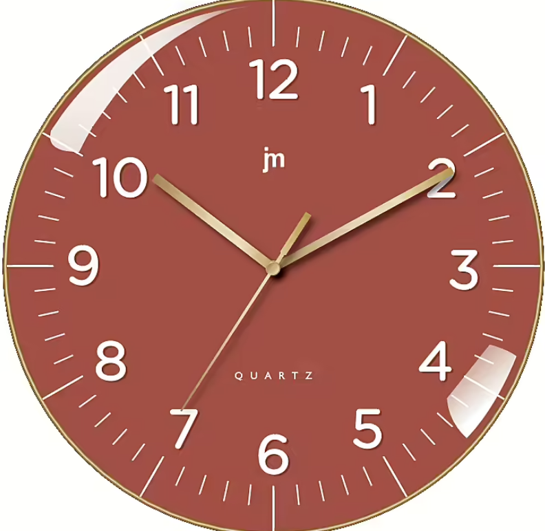 orologio da parete tondo Lowell design moderno diametro 30 centimetri colore rosso