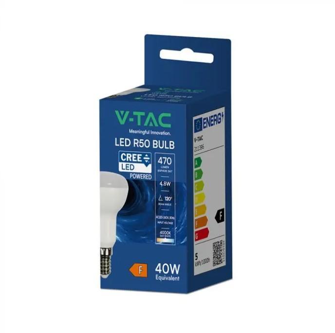 lampadina led r50 e14 vtac bianco naturale 4000k 4 8w
