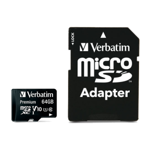 Scheda microsd 64gb classe 10 con adattatore verbatim 44084 memoria affidabile