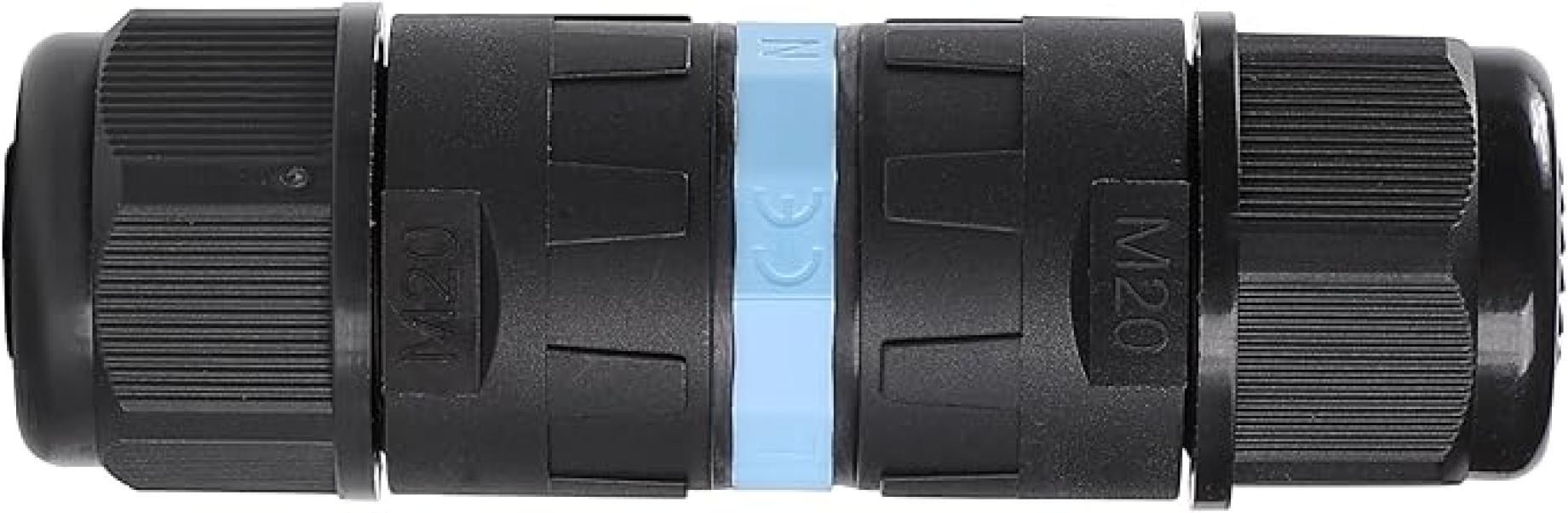 connettore stagno ip68 in linea con doppio pressacavo per giunzione cavi