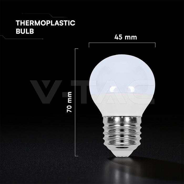 lampadina led termoplastica sfera e27 dimensioni 70mm 45mm