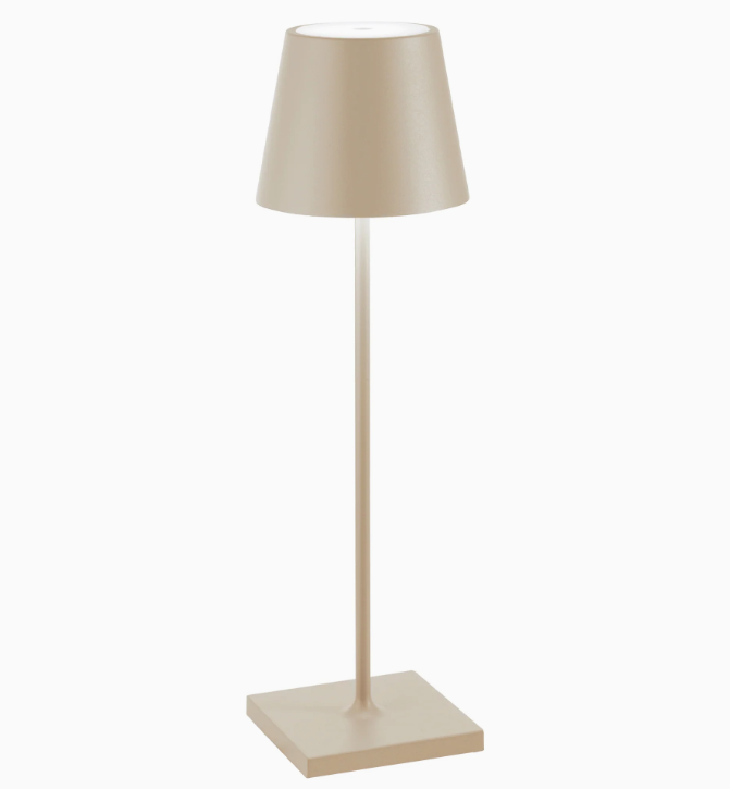 lampada da tavolo led sabbia zafferano poldina design moderno portatile ricaricabile