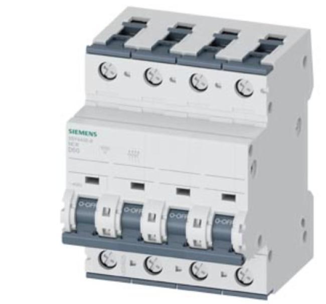 interruttore magnetotermico siemens sentron 4 poli 50a curva d