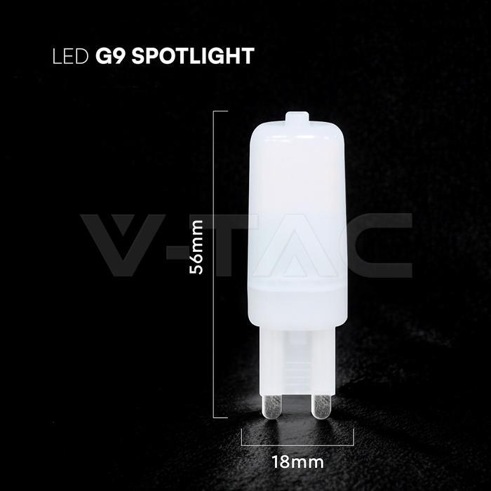 lampadina led g9 v tac vista frontale