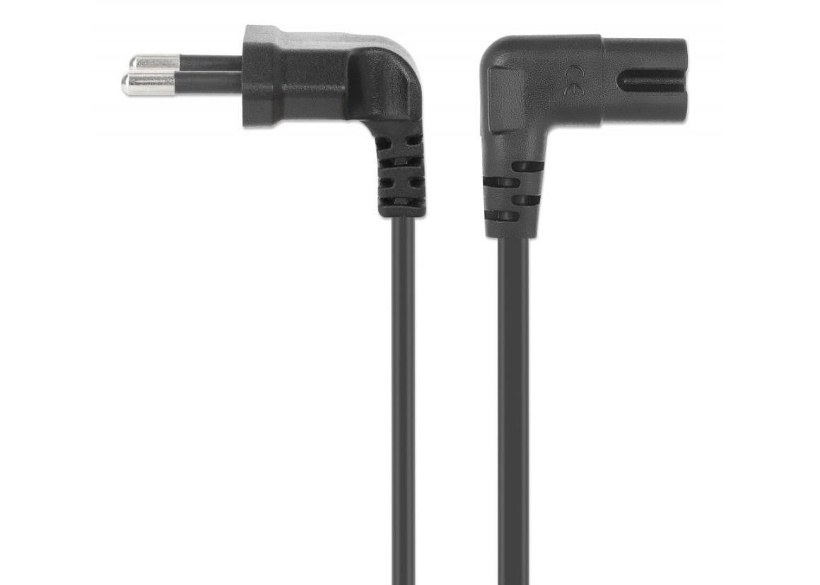 Cavo Alimentazione C7 a Italiana Angolati 3 m Nero - 356879 01