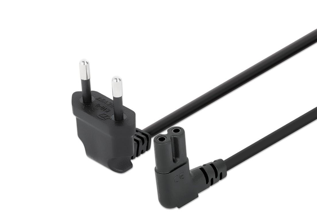 Cavo Alimentazione C7 a Italiana Angolati 3 m Nero - 356879 02