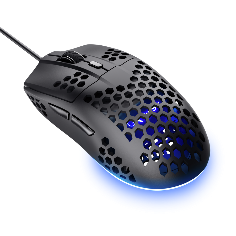 mouse gaming cablato ultra leggero design perforato con illuminazione led rgb