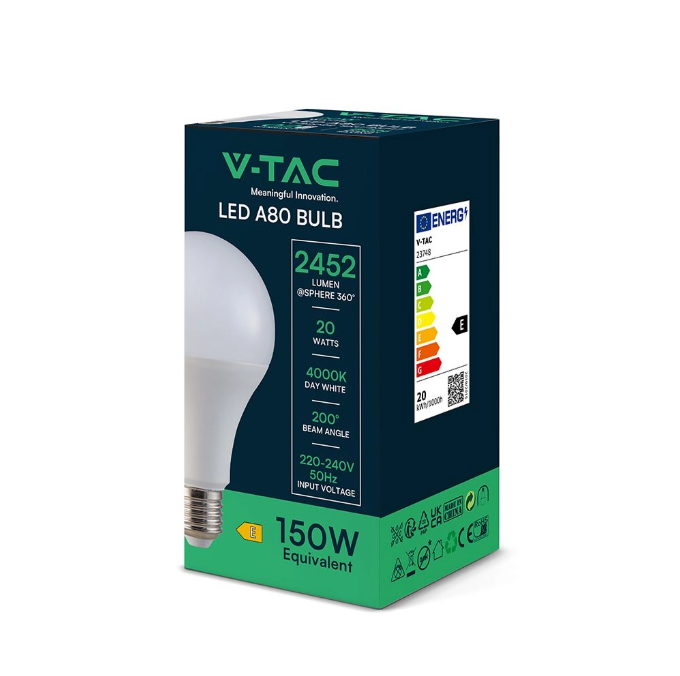 GOCCIA LED V-TAC 20W Attacco E27 Luce Naturale 4000K - 23748 02