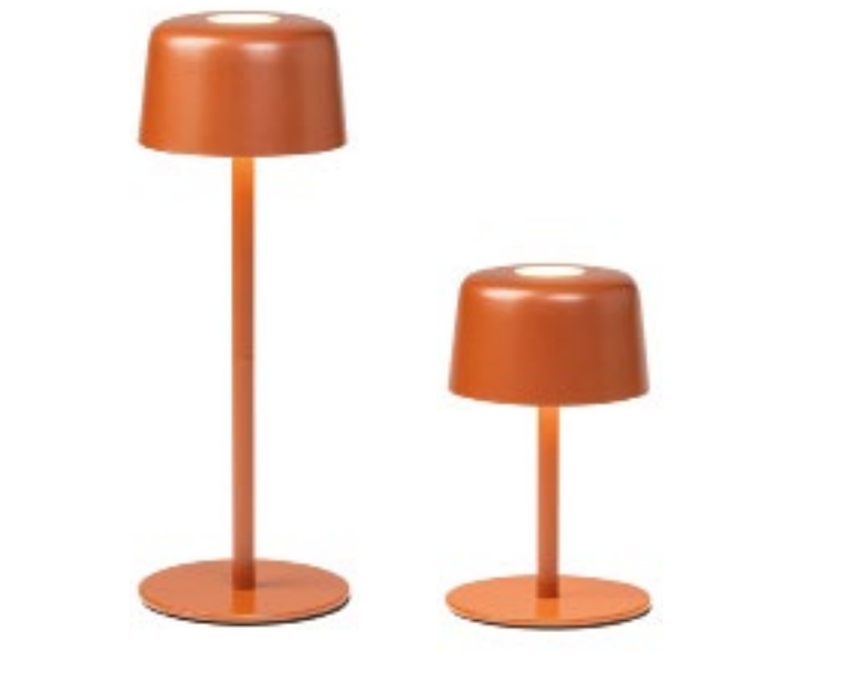 lampada da tavolo led portatile ricaricabile terracotta con stelo modulare
